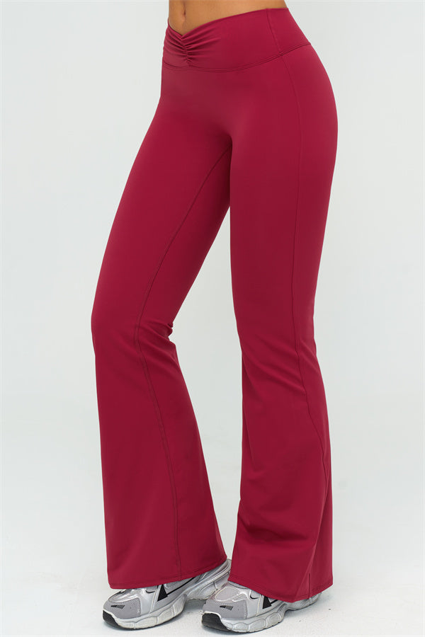 The Lushness Long Sleeve Crop Top Flared Leggings 2-Piece Set