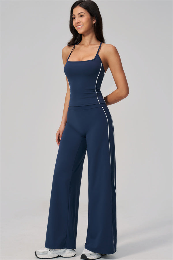 The Breathe Crop Top Straight Leg Pants 2-Piece Set