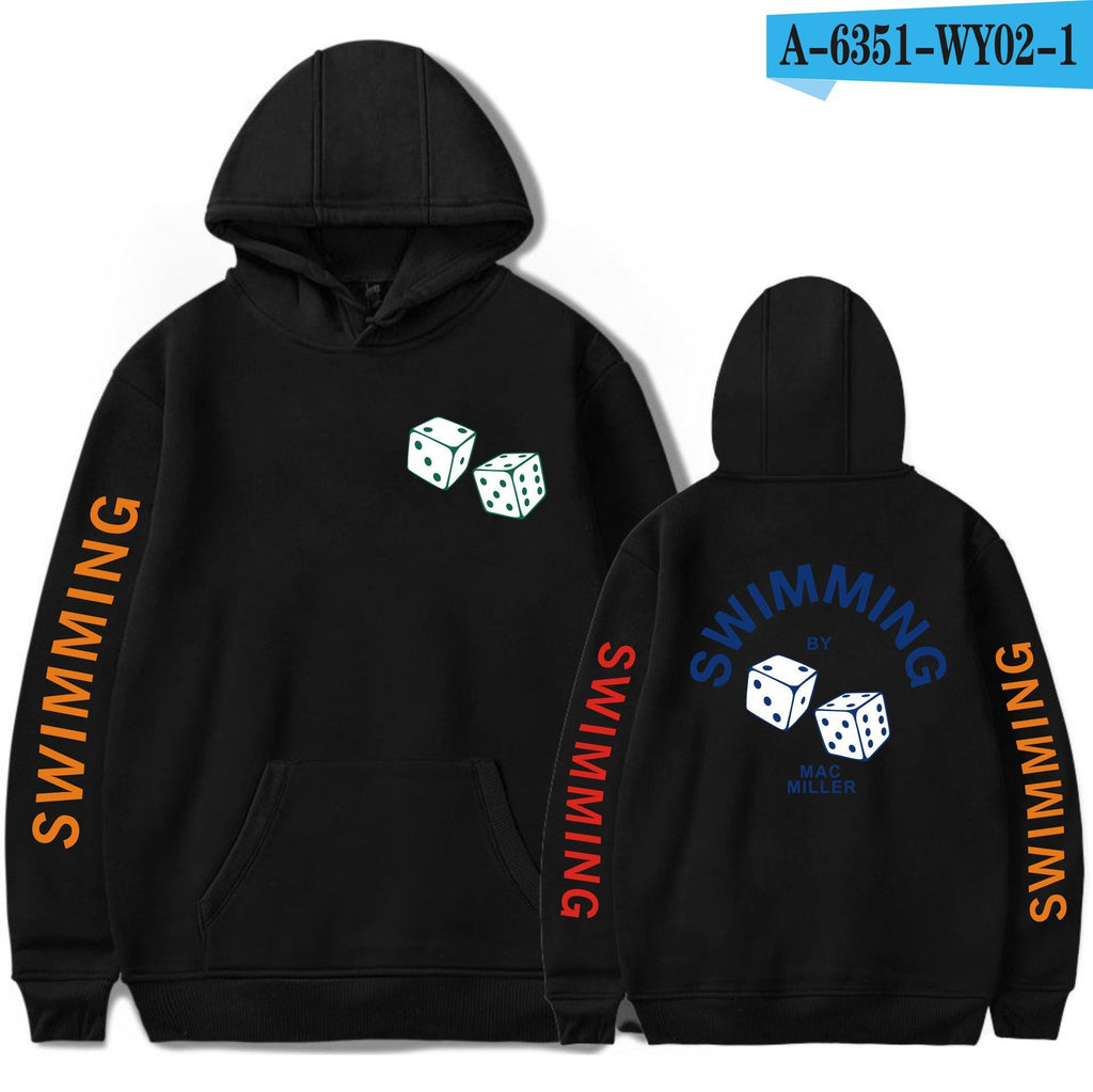 Men's And Women's Hooded Sweatshirt With Dice Print