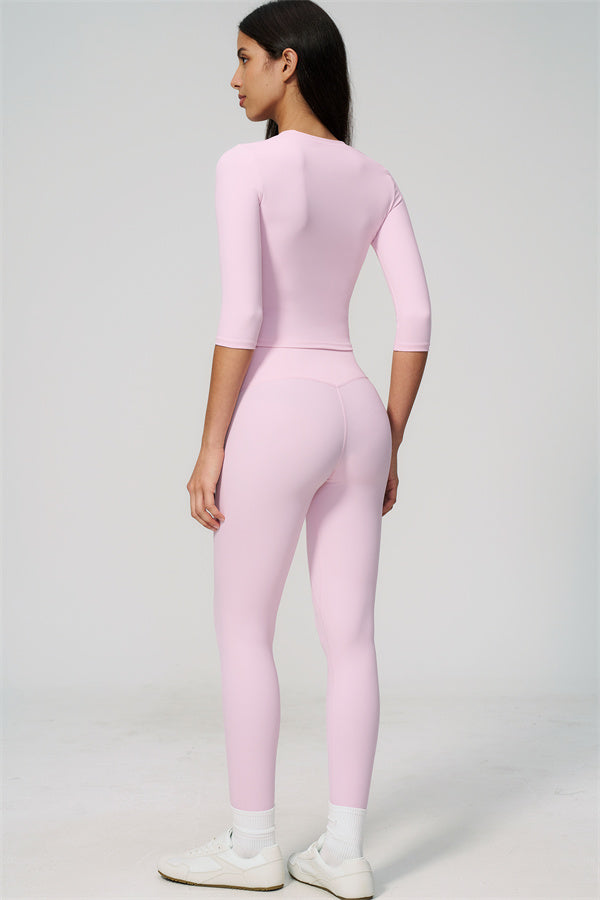 The Natalia Half-Sleeve Top Leggings 2-Piece Set