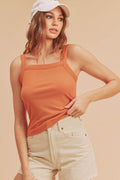 Aemi + Co Square Neck Wide Strap Tank