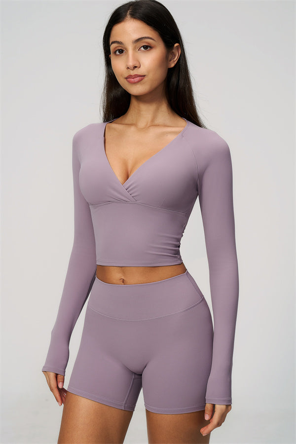 The Lox Long Sleeve Crop top Shorts 2-Piece Set