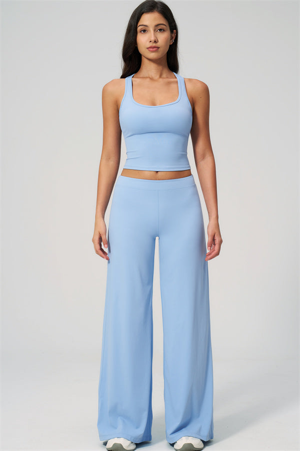 The Revive Crop Top Straight Leg Pants 2-Piece Set