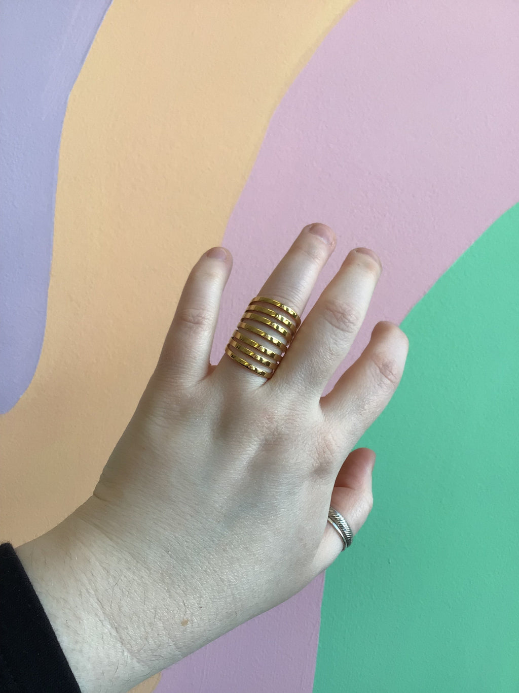 Adjustable Titanium Stacked Ring