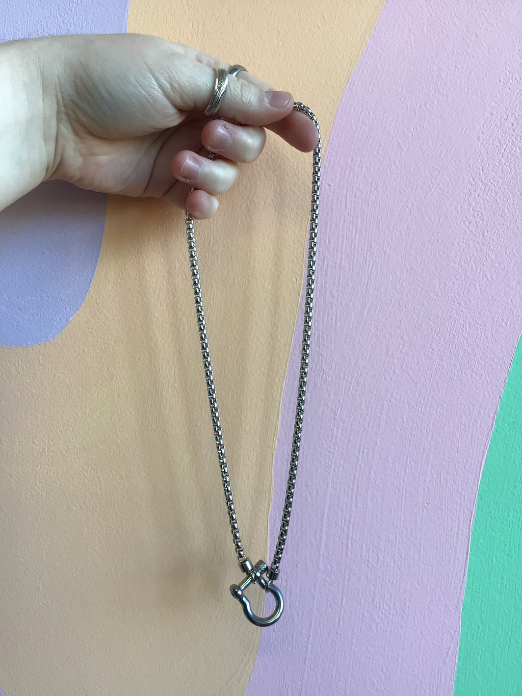 Horseshoe Lock Titanium Necklace