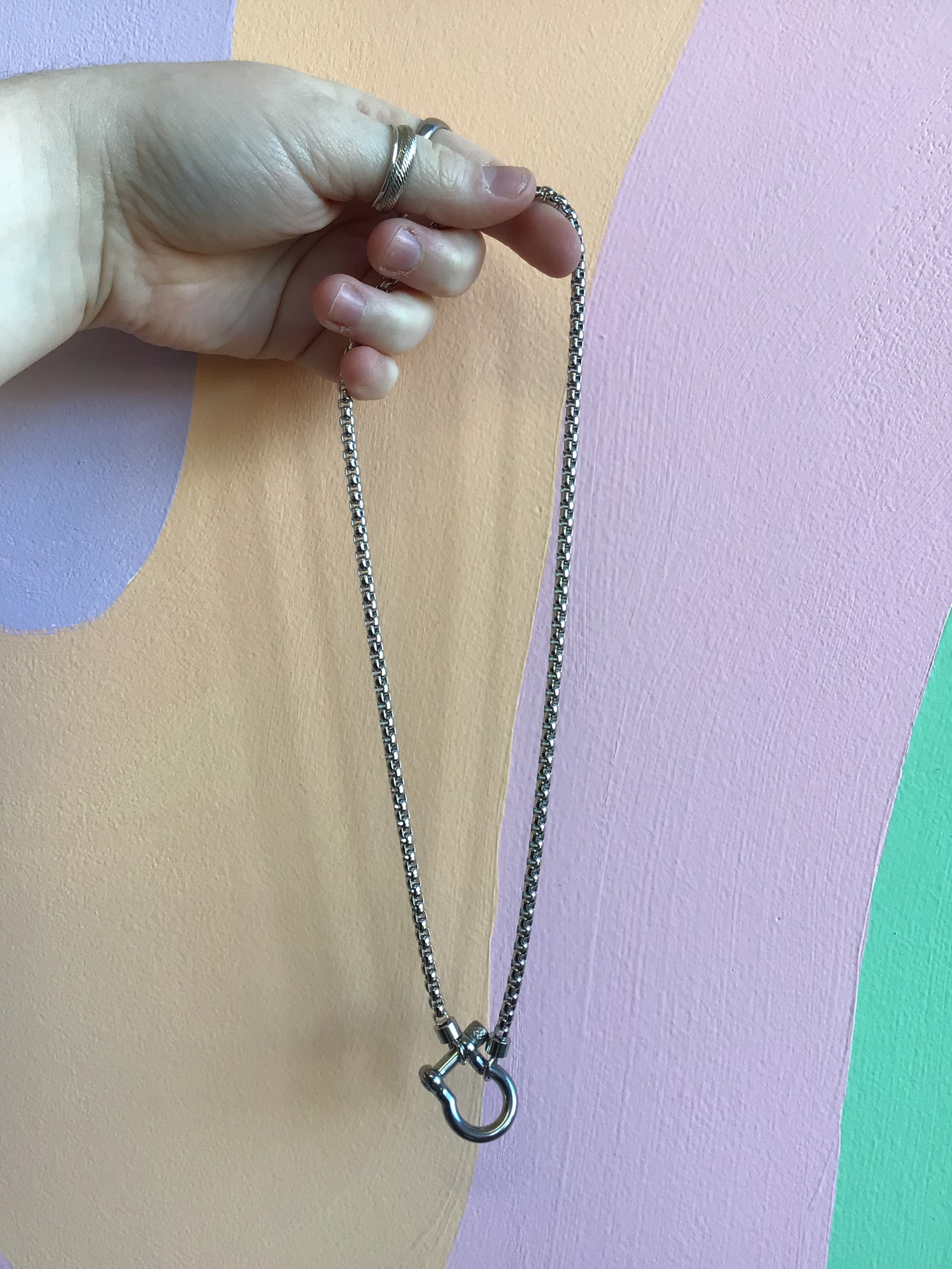 Horseshoe Lock Titanium Necklace