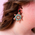 Holiday Beaded Snowflake Earrings