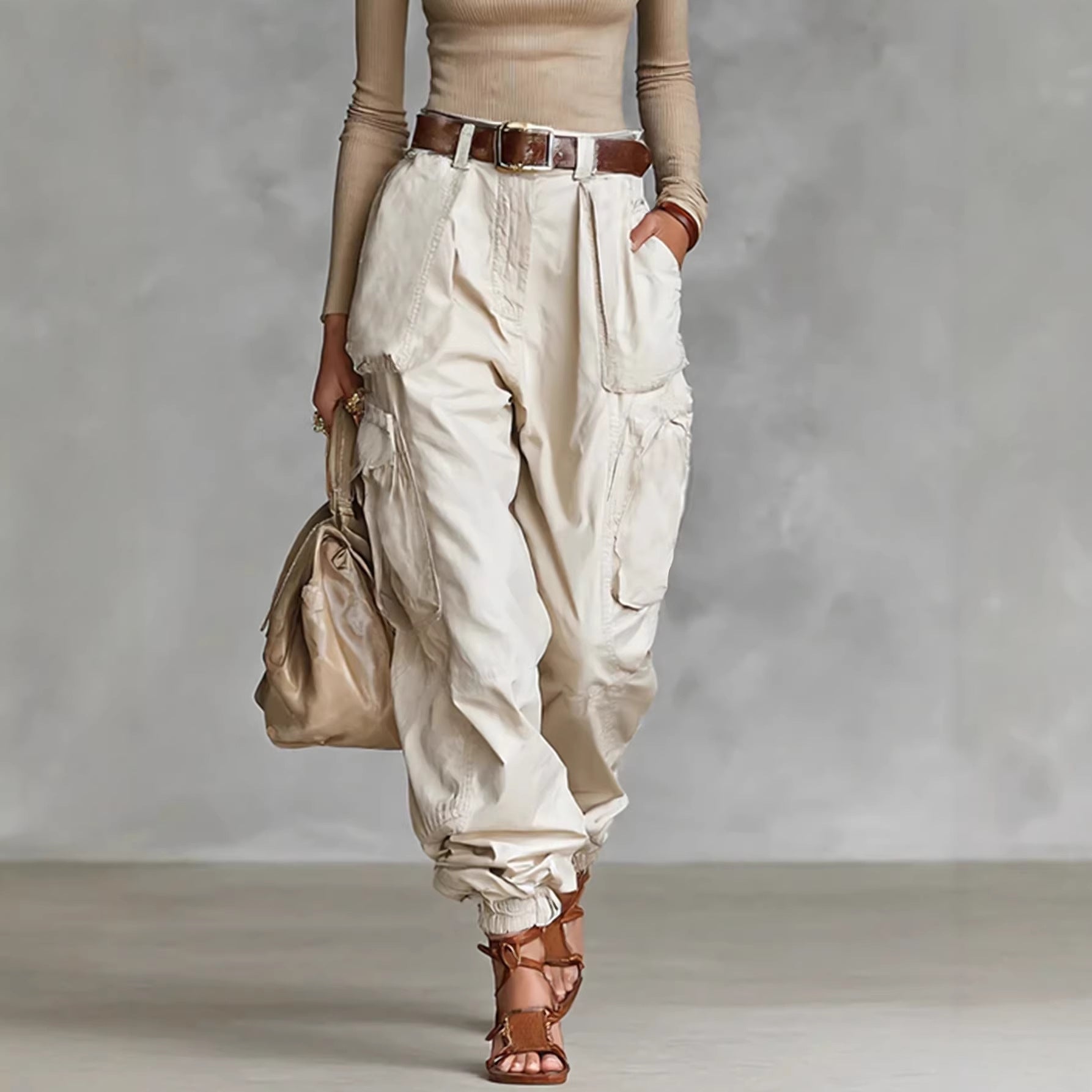 Niche Relaxed-fit Wide-leg Casual Trousers For Women