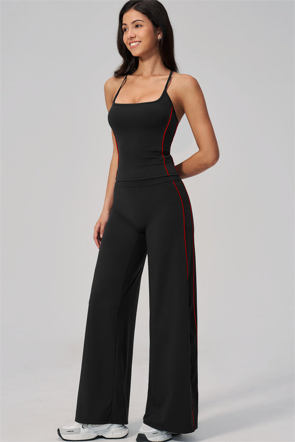 The Breathe Crop Top Straight Leg Pants 2-Piece Set