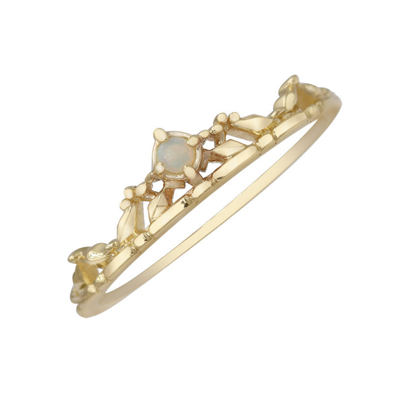 Exquisite Crown Hollow Ring Girl