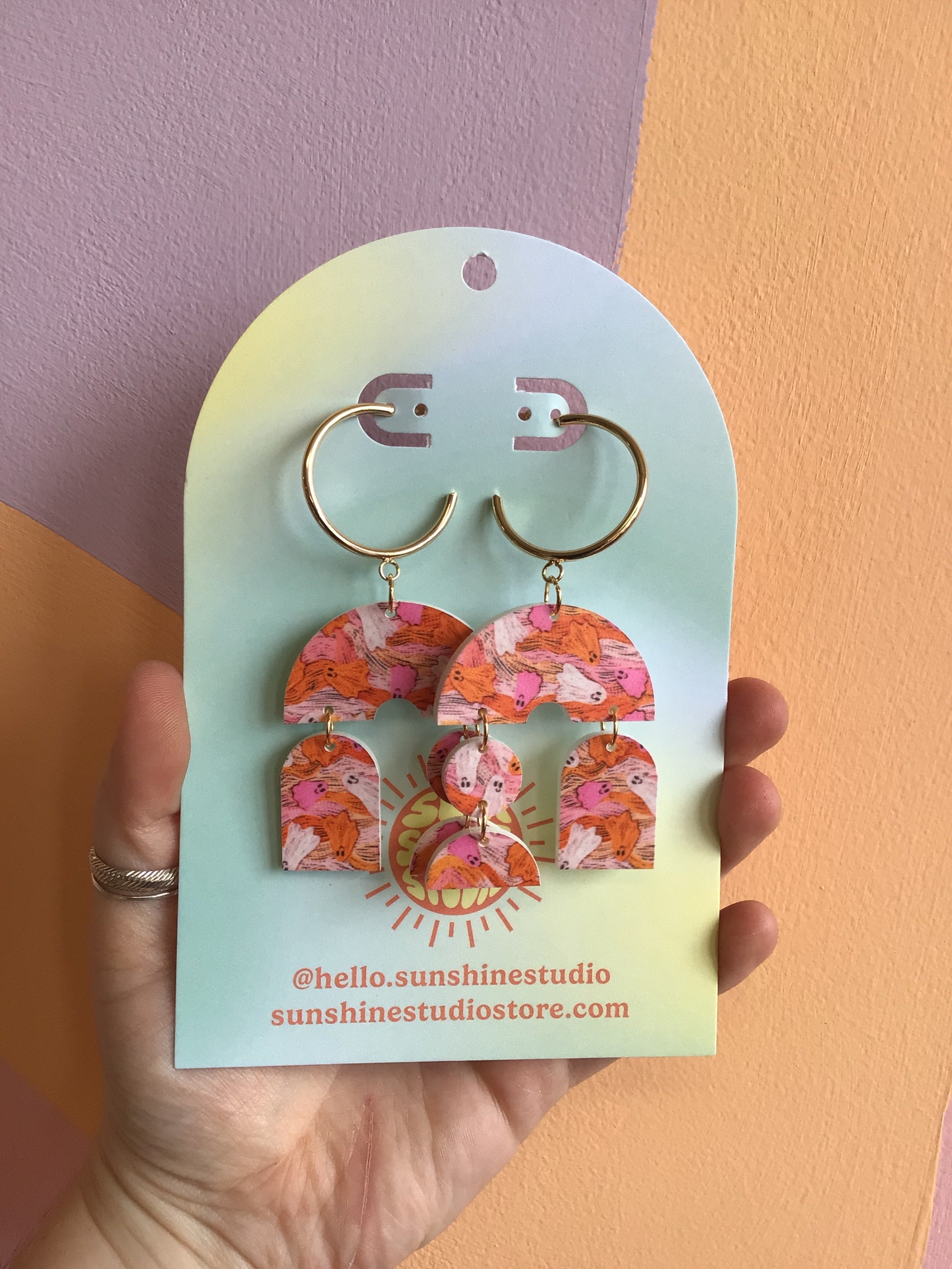 Cutesy Ghost Print Earrings