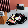 Special-shaped Fashion Black Skull Household Absorbent Non-slip Floor Mat
