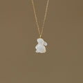 White Shell Rabbit Collar Electroplated 18K Gold Necklace