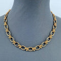 Gold Finish Tailored Paper Clip Necklace