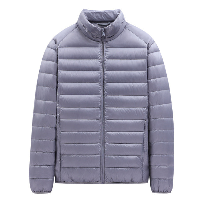 Men's Down Jacket Solid Color Stand Collar Light