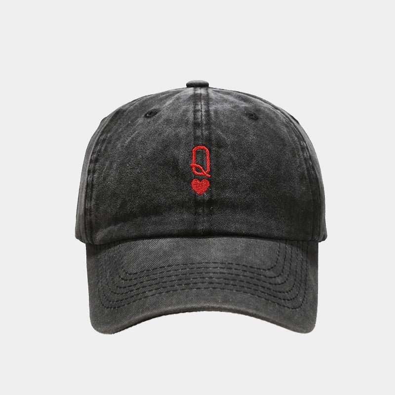 Washed-out Vintage Matching Baseball Cap British Style Street Hipster Casual Peaked Cap Women's Embroidered Sun Hat