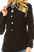 Women Button Down Long Sleeve Blouse