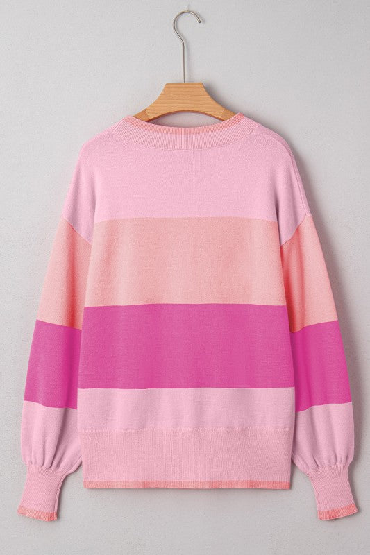 Christmas HOLLY JOLLY Sequin Colorblock Crewneck S
