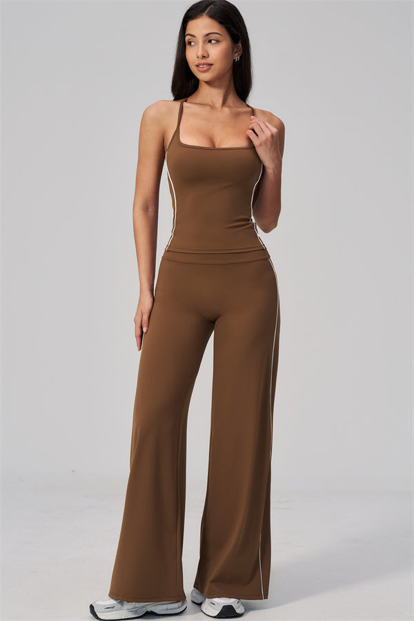 The Breathe Crop Top Straight Leg Pants 2-Piece Set