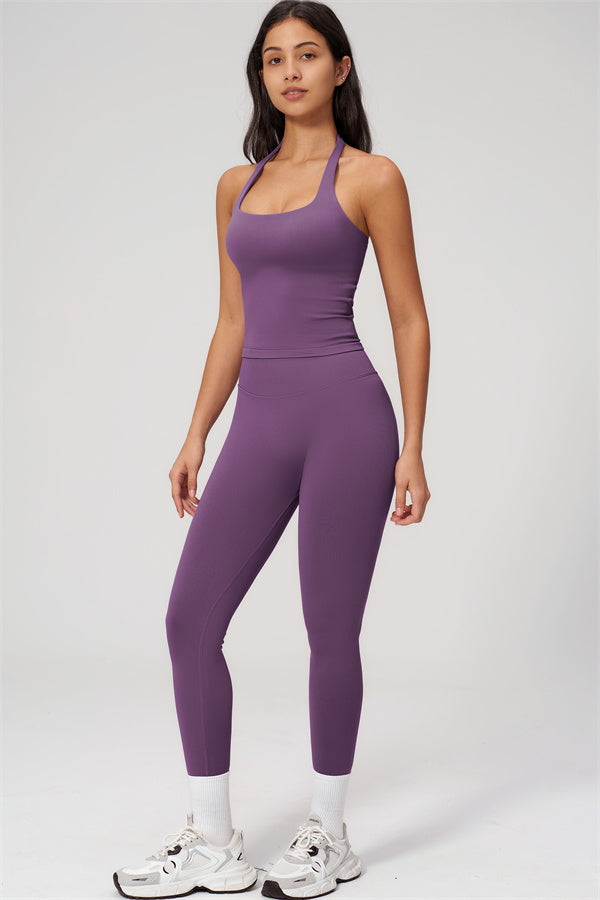 The Empower Halter Crop Top Leggings 2-Piece Set