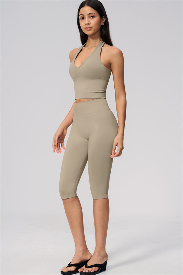 The New Allure Halter Top Capri Leggings 2-Piece Set