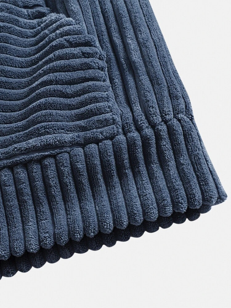 Corduroy Long Sleeve Solid Drop Shoulder Hoodie