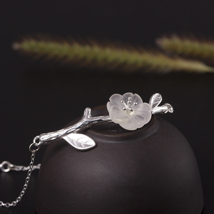Beautiful natural crystal plum bracelet