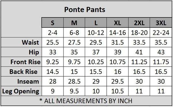 Lady's Plus Size Ponte Pants - PLUS SIZE