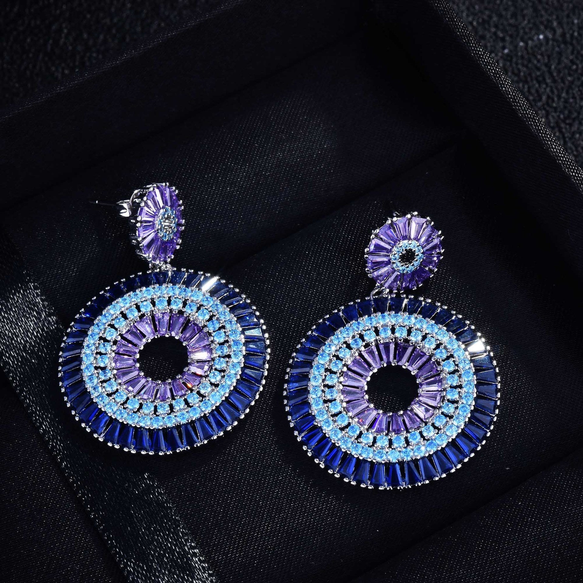 Heavy Industry Disc Color Exaggerated Temperament Earrings
