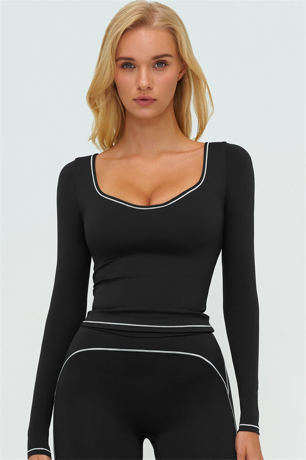 The Amara Long Sleeve T-shirt Shorts 2-Piece Set