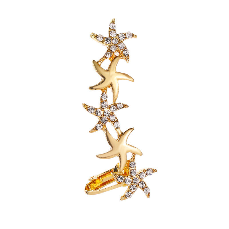 Elegant Crystal Butterfly Flower Ear Clips – Chic &amp; Feminine Statement Piece