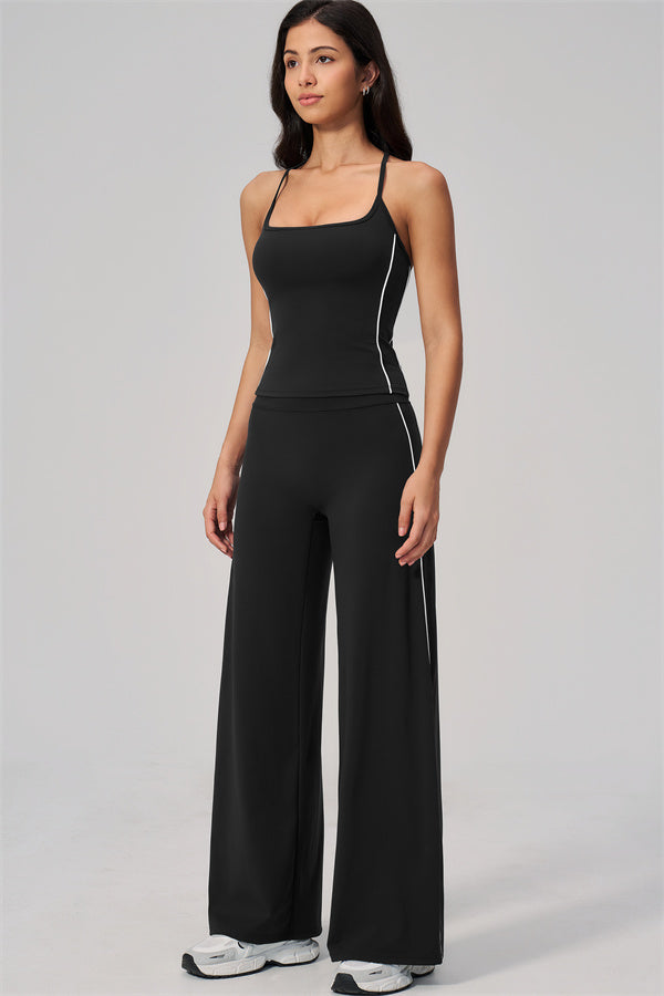 The Breathe Crop Top Straight Leg Pants 2-Piece Set