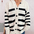 Casual Loose Plus-sized Hooded Single-breasted Long Sleeve Sweater For Women