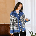 Loose Checkered Top and Fringe Jacket for Women
