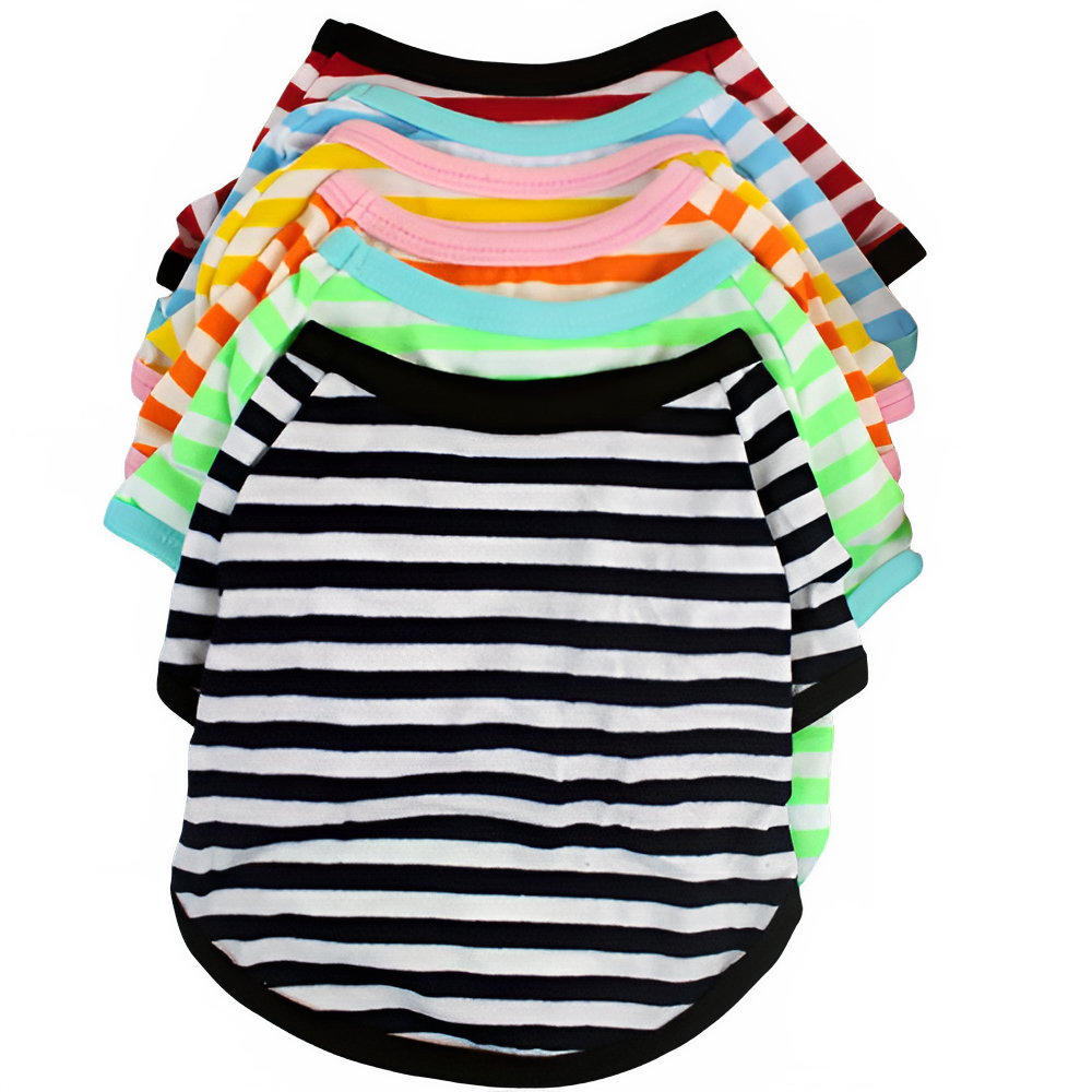 Stripe Spring Dog T-shirt Soft Small Medium Dog Puppy Clothing Shirt Vest Printed Pet Dog Puppy Vest T-shirt Dog Cloth