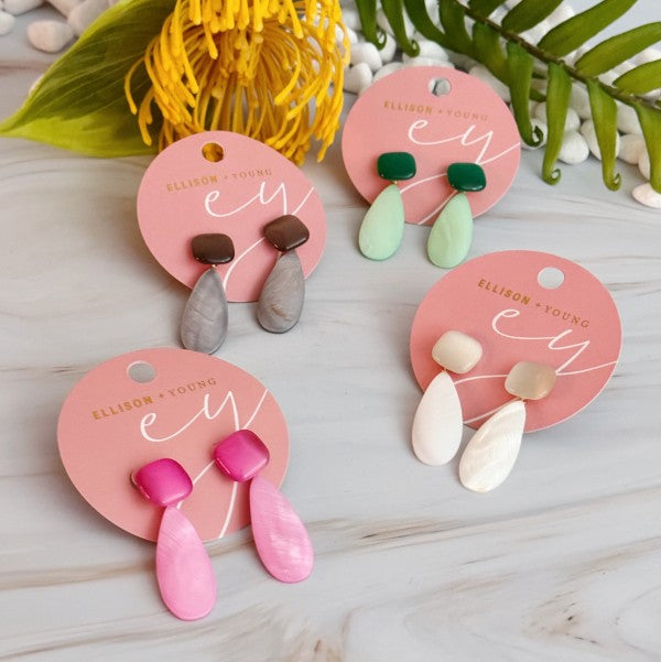 Pastel Breeze Double Stone Earrings