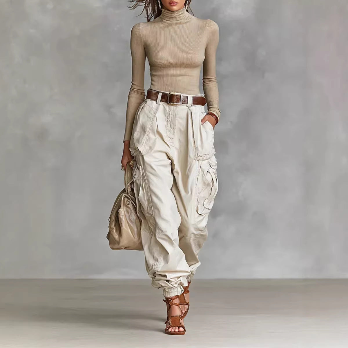 Niche Relaxed-fit Wide-leg Casual Trousers For Women