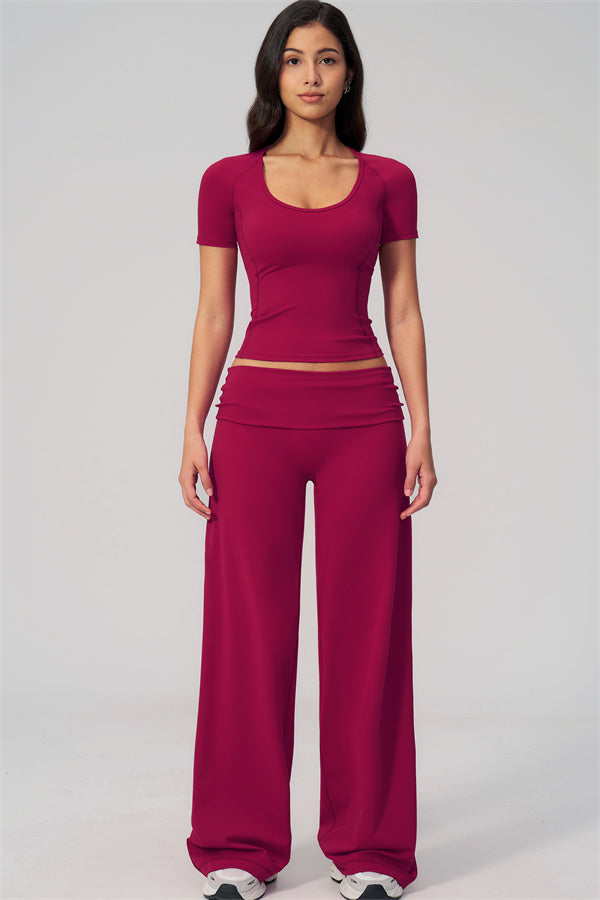 The Daring T-shirt Straight Leg Pants 2-Piece Set