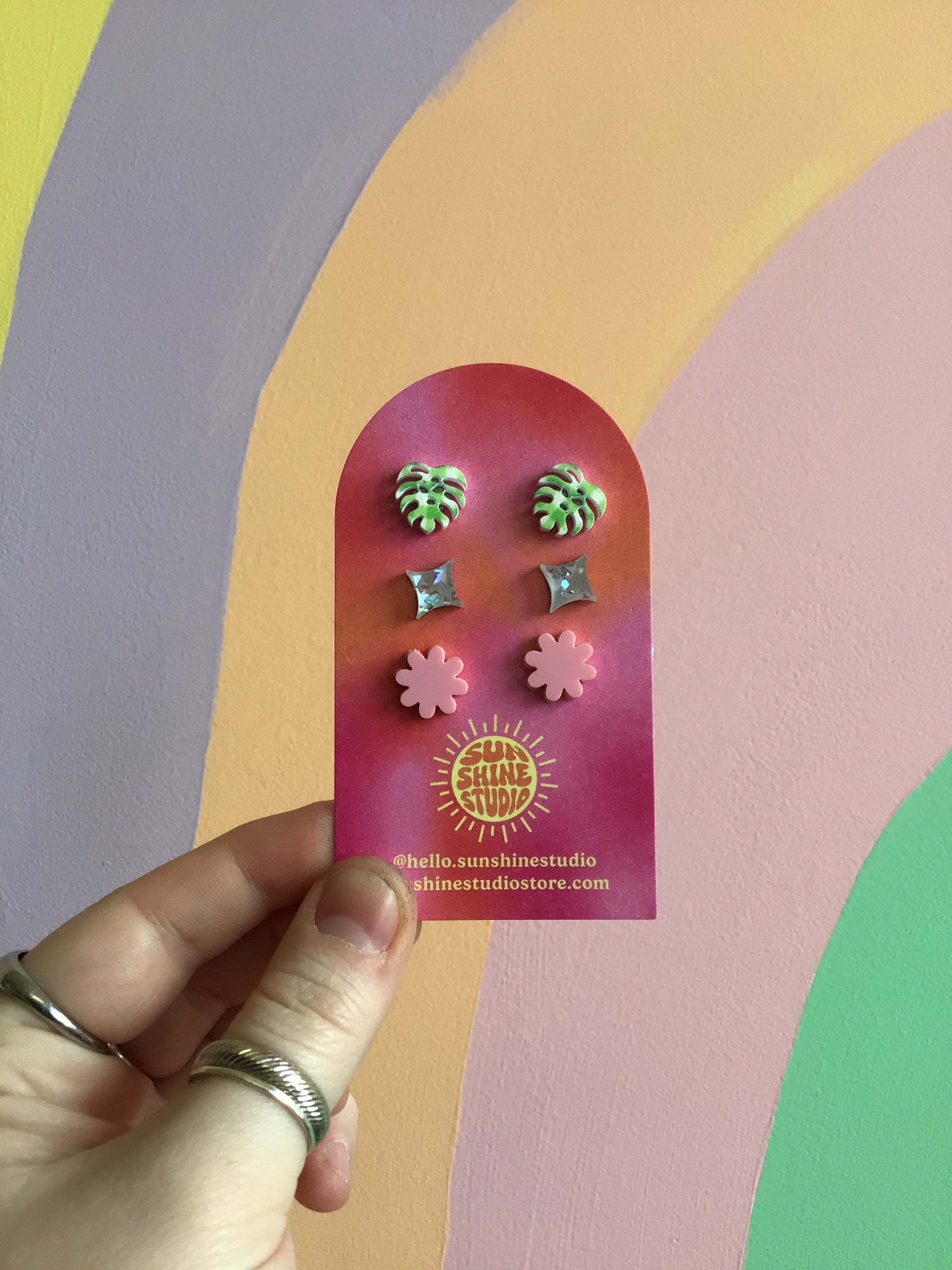 Happy Shapes Acrylic Stud Packs