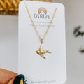 Dainty Flying Swallow Bird Necklace