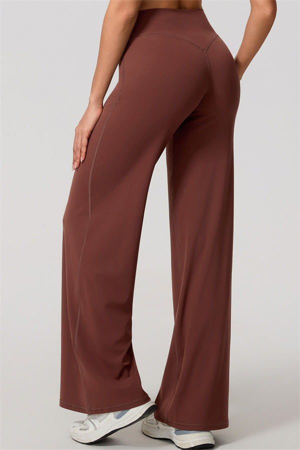 The Nestle Long Sleeve Crop Top Straight Leg Pants 2-Piece Set