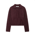 Plain Stitch Bomber Jacket Outer Women's Clothing