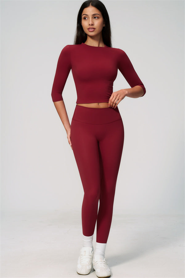 The Natalia Half-Sleeve Top Leggings 2-Piece Set