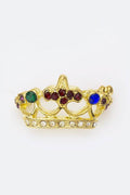 Crystal Crown Brooch