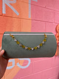 Silver & Yellow Heart Bag Charm