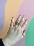 Springy Titanium Gem Statement Ring