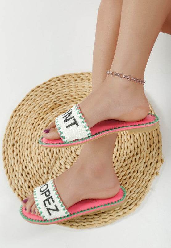 Luxe Getaway Beaded Saint Tropez Flat Slip Ons