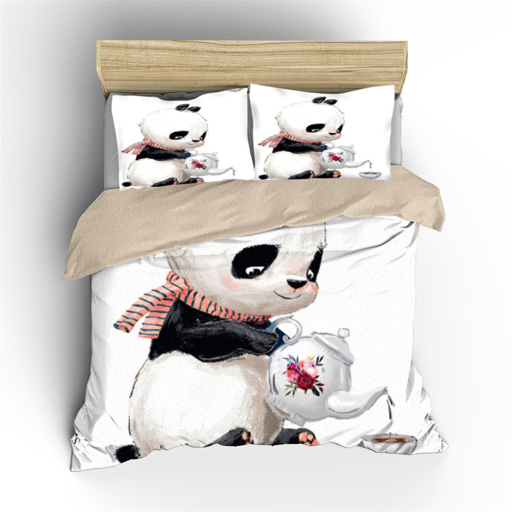 Three-piece digital printing duvet cover