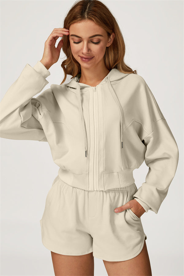The Glacier Crop Hoodie Shorts 2-Piece Set