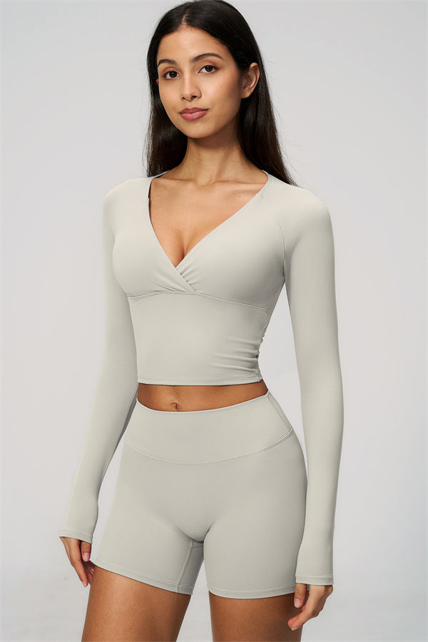 The Lox Long Sleeve Crop top Shorts 2-Piece Set